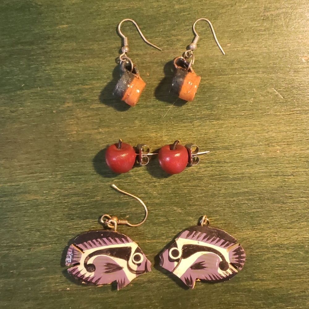 Lot of 3 Pair Vintage Earrings